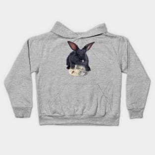 Skull Bunny - Grey Version Kids Hoodie